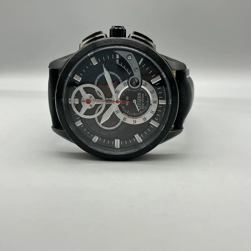 Citizen Eco-Drive H509-S074690 Mens Watch 44mm Black Dial Chronograph Date